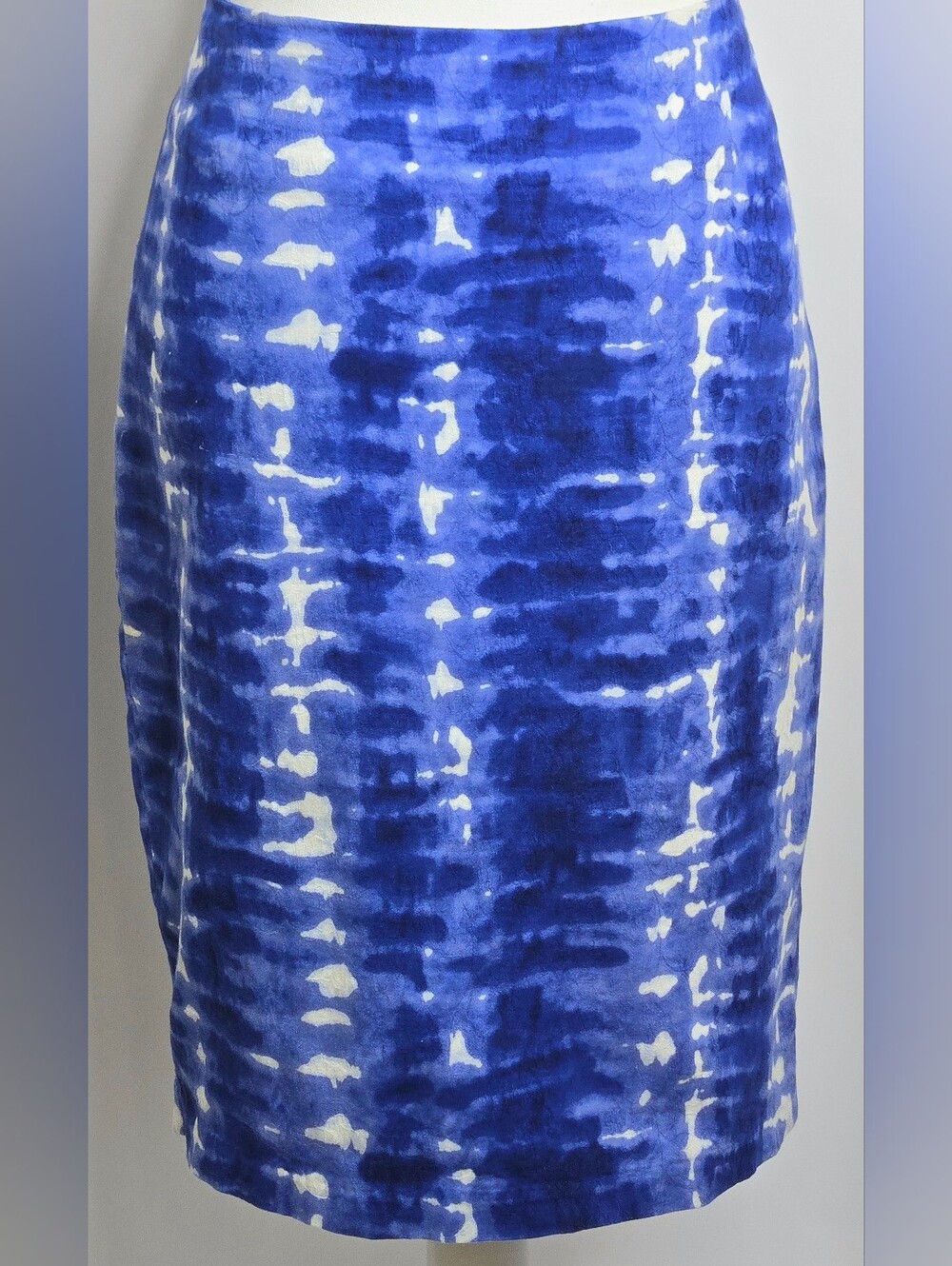 Anthropologie Eva Franco Araca Cobalt Blue Tie Dye Floral Pencil Skirt NWOT 10